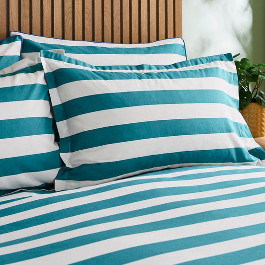  Elements Bold Stripe Teal Oxford Pillowcase