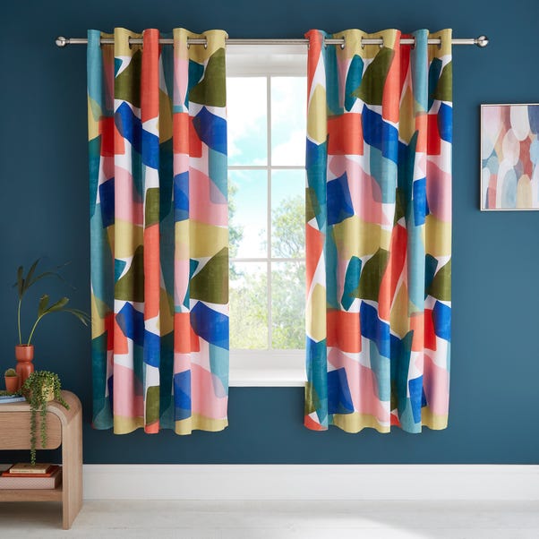  Elements Abstract Blocks Blackout Eyelet Curtains