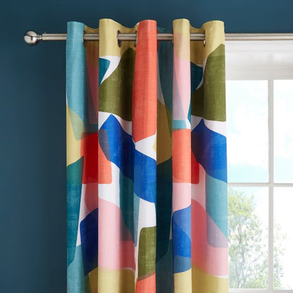  Elements Abstract Blocks Blackout Eyelet Curtains