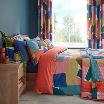  Elements Abstract Blocks Multicoloured Cotton Duvet Cover And Pillowcase Set