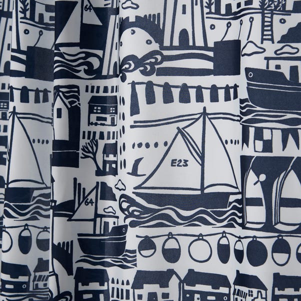  Elements Coastal Boats Shower Curtain