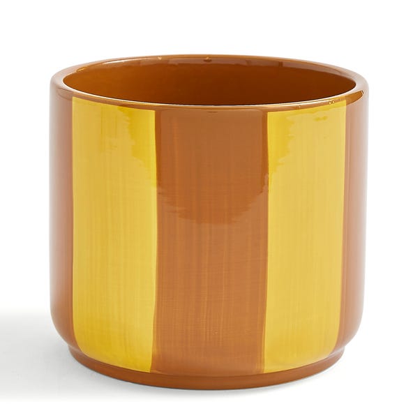 Elements Striped Ceramic Plant Pot