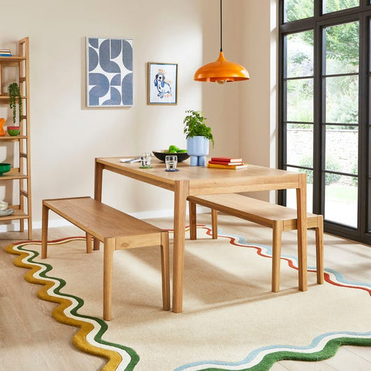  Elements 6 Seater Holmes Dining Table And Bench Set