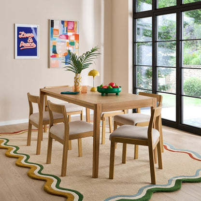  Elements 6 Seater Holmes Dining Table With 6 Aylesford Chairs
